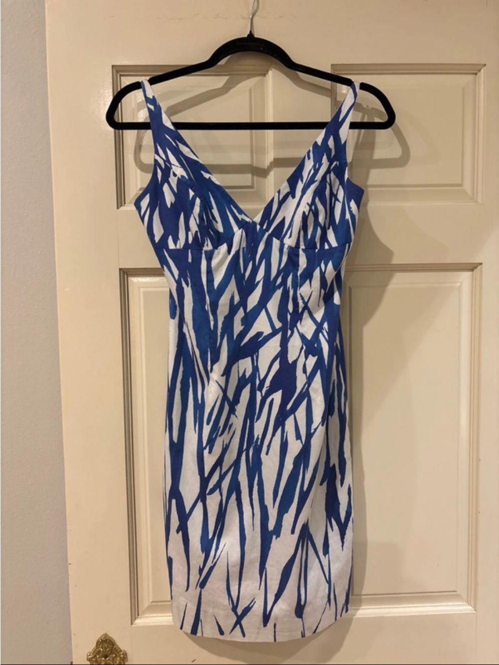 Milly Blue and White Printed Mini Dress